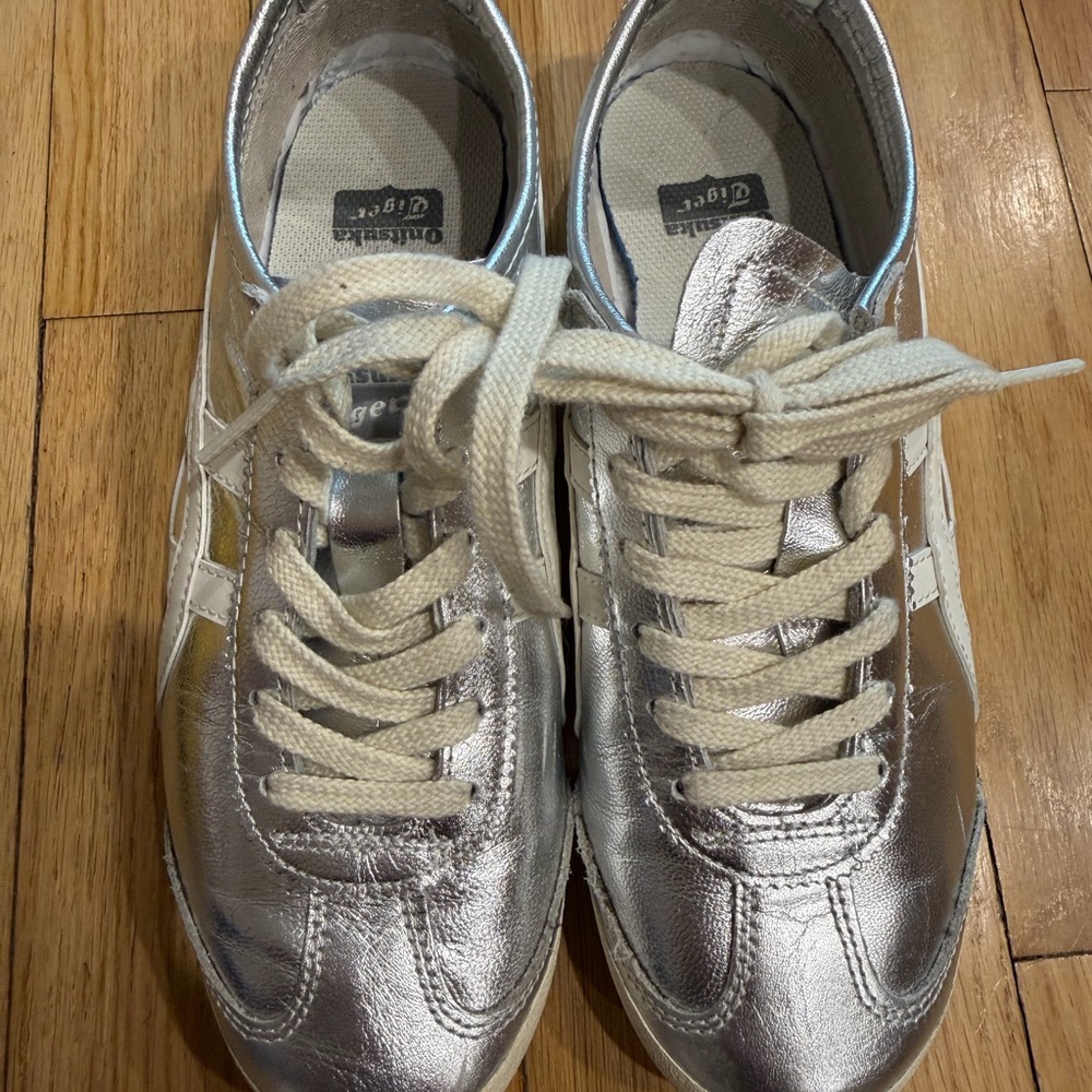 Onitsuka Tiger by Asics Women's Metallic Silver Sneakers